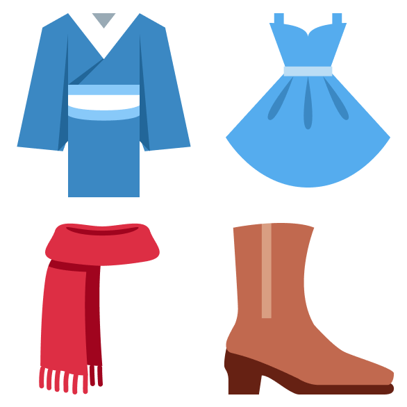 Example images of the Clothes words