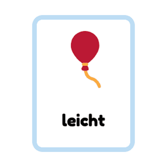 German Adjectives flashcards example printable flashcard