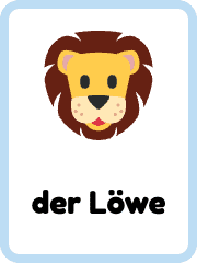 German Animals flashcards example flashcard