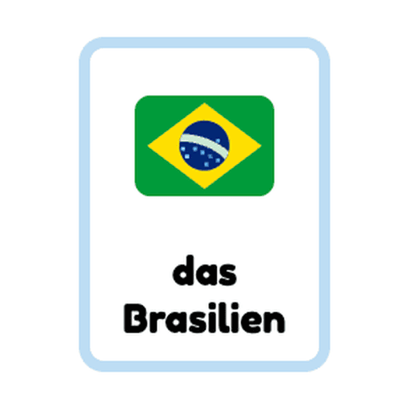 German Countries flashcards example printable flashcard