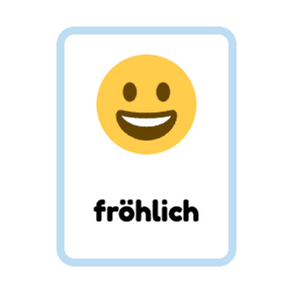 German Feelings flashcards example printable flashcard