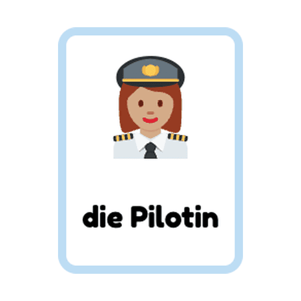 German Jobs flashcards example printable flashcard