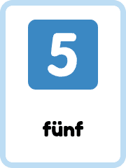 German Numbers flashcards example flashcard