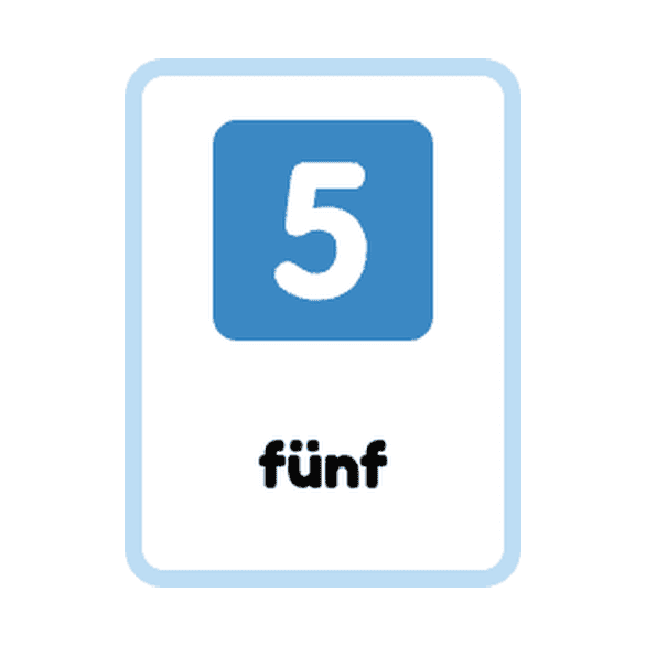 German Numbers flashcards example printable flashcard