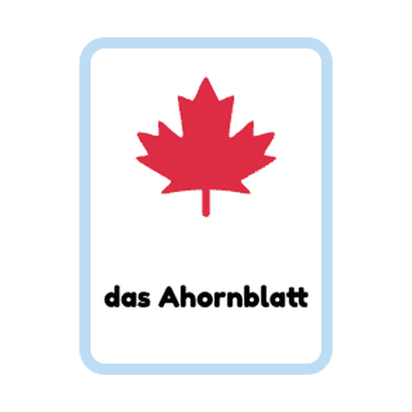 German Seasons flashcards example printable flashcard