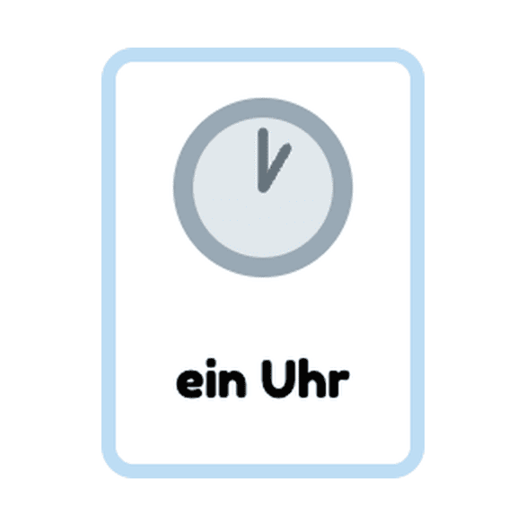 German Time flashcards example printable flashcard