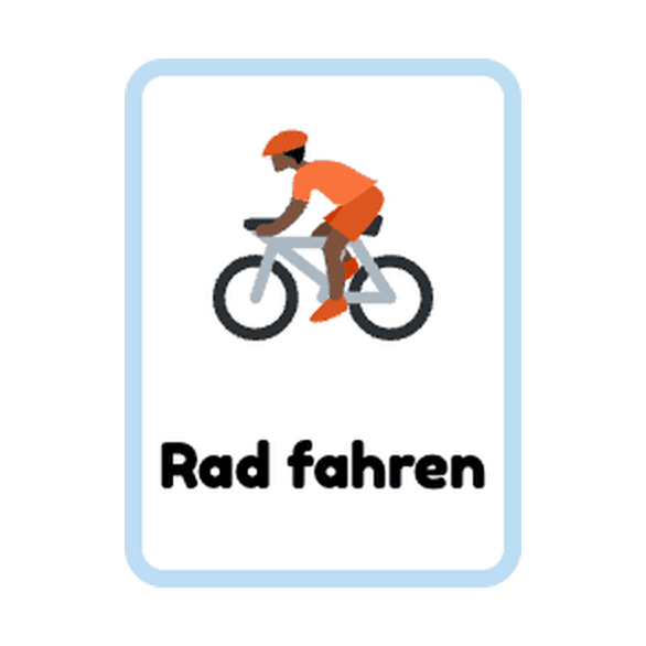 German Verbs (~ing) flashcards example printable flashcard