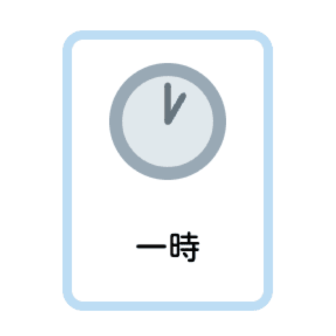 Japanese Time flashcards example printable flashcard