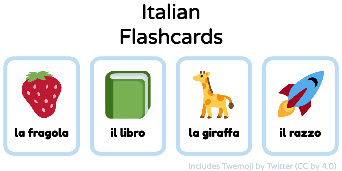 Italian Printable Flashcards - Free printing and PDFs ✨