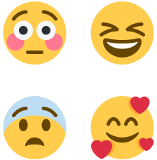 Example emoji faces that can be printed