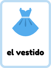 Spanish Clothes flashcards example flashcard