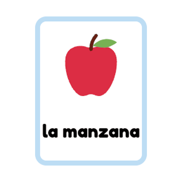 Spanish Food & Drinks flashcards example printable flashcard