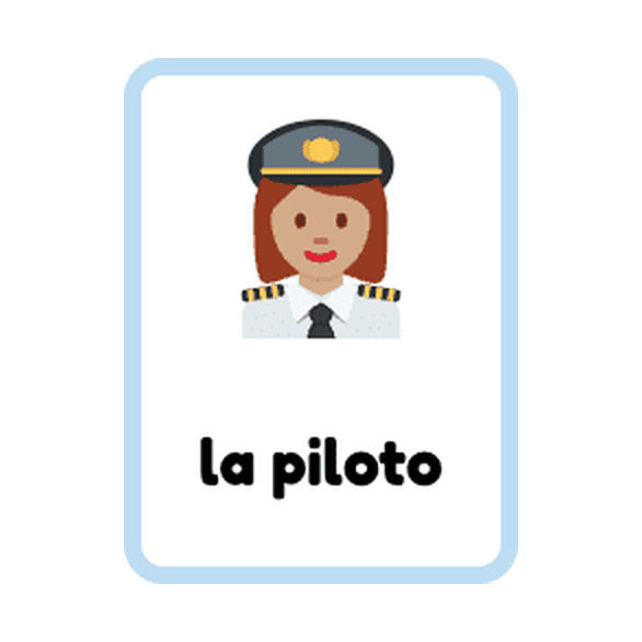 Spanish Jobs flashcards example printable flashcard