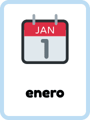 Spanish Months flashcards example flashcard