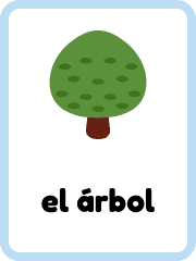 Spanish Nature flashcards example flashcard