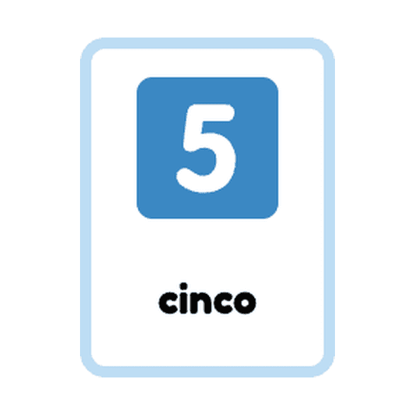 Spanish Numbers flashcards example printable flashcard