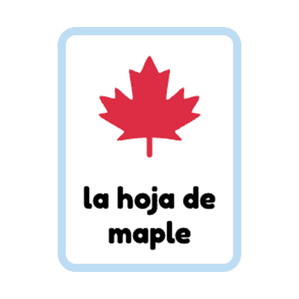 Spanish Seasons flashcards example printable flashcard