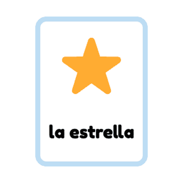 Spanish Shapes flashcards example printable flashcard