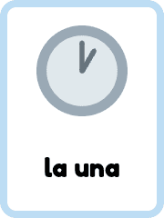 Spanish Time flashcards example flashcard