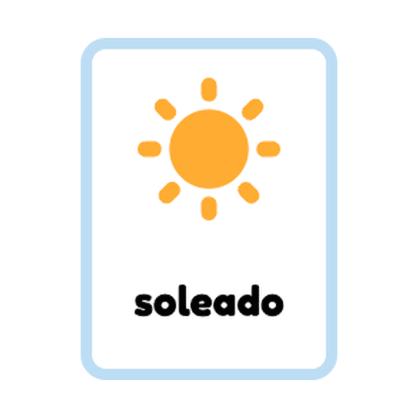 Spanish Weather flashcards example printable flashcard
