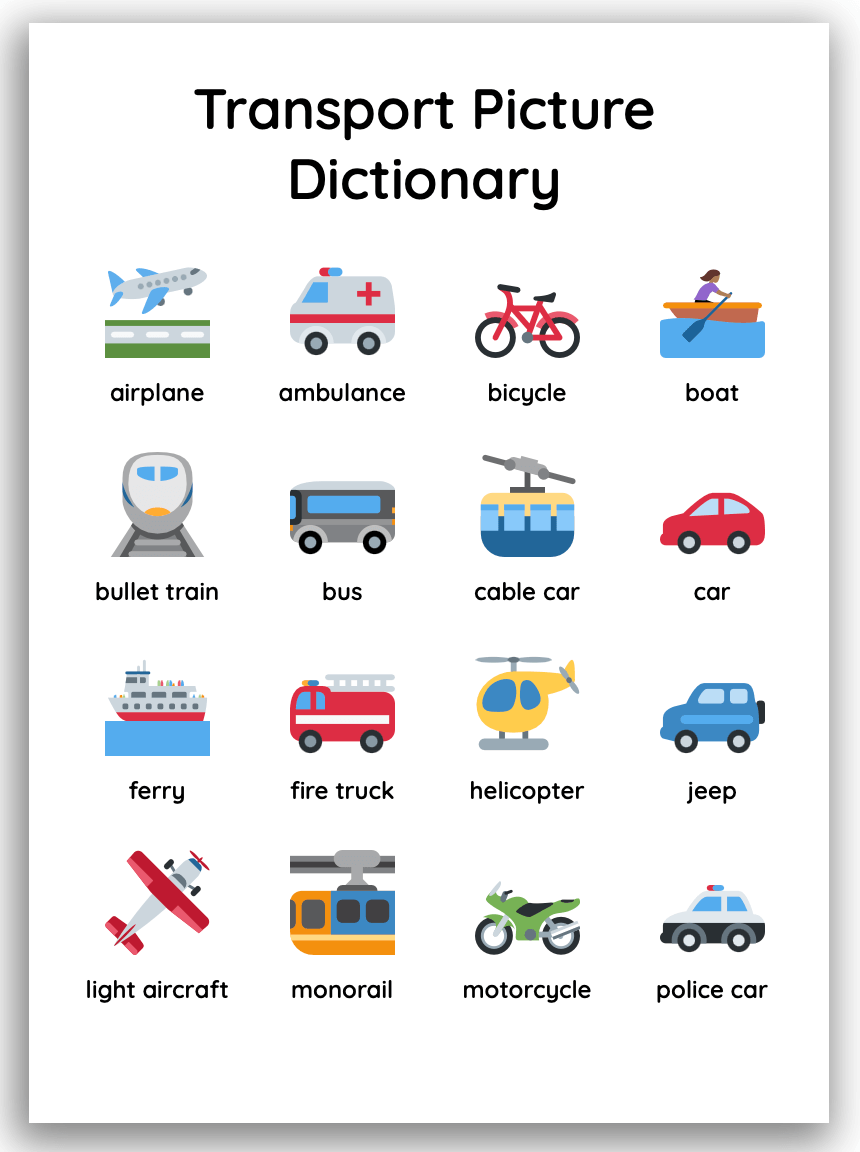 Example of Picture Dictionary worksheet